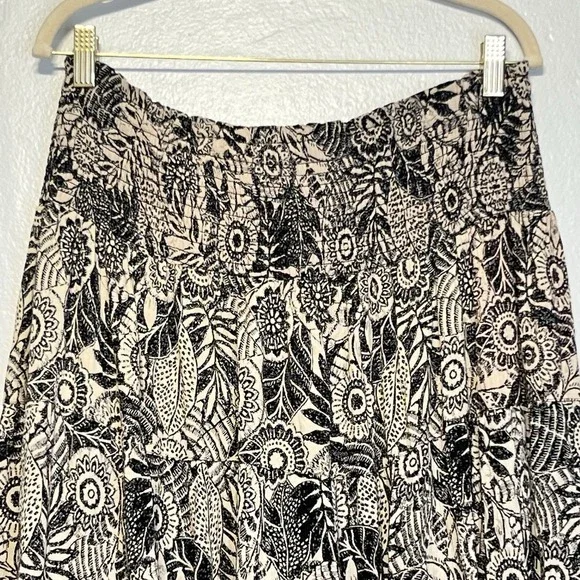 ANGIE Tropical Floral Maxi Skirt Boho Tiered Festival Womens 1X Pull On - Picture 2 of 13